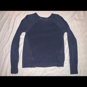 Navy Zipper Detailed Sweater